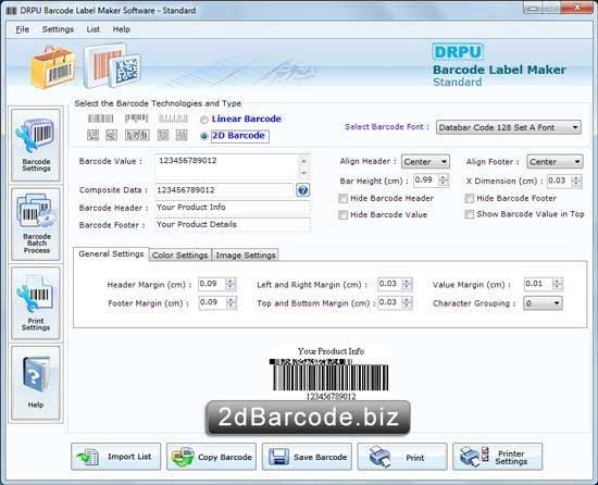 Screenshot of Industrial 2 of 5 Barcode Generator