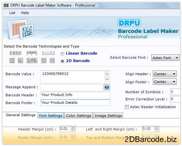 Screenshot of MaxiCode Barcode Font Generator