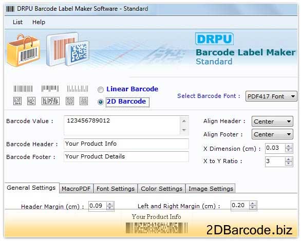 Screenshot of UPCE Barcode Creator