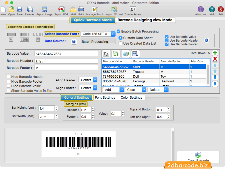 Mac Barcode Maker Software - Corporate Edition