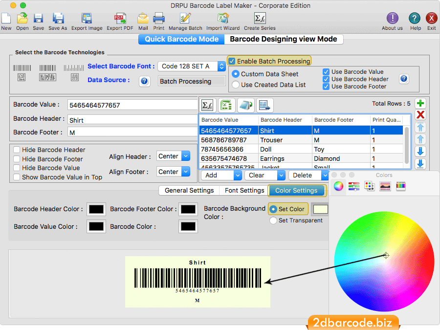 Color Settings Color Settings