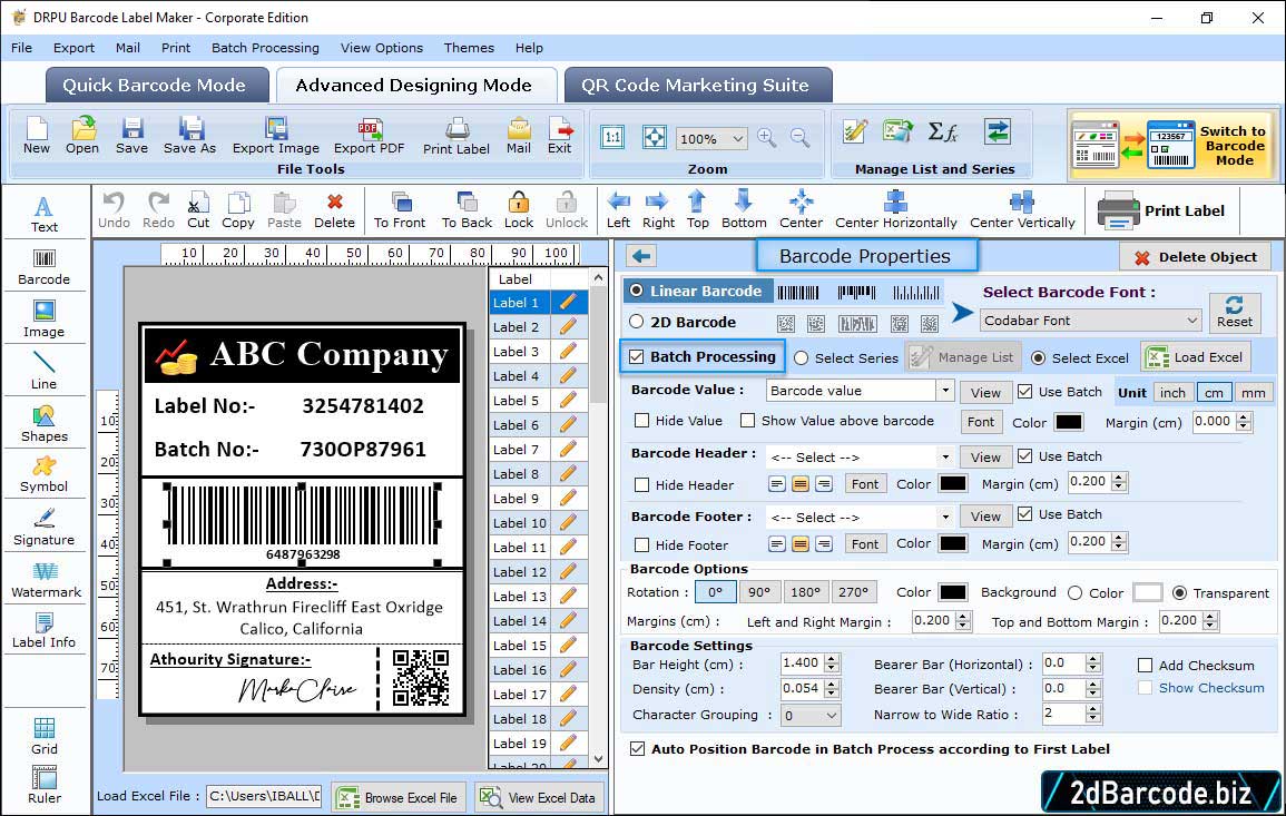 Barcode Properties