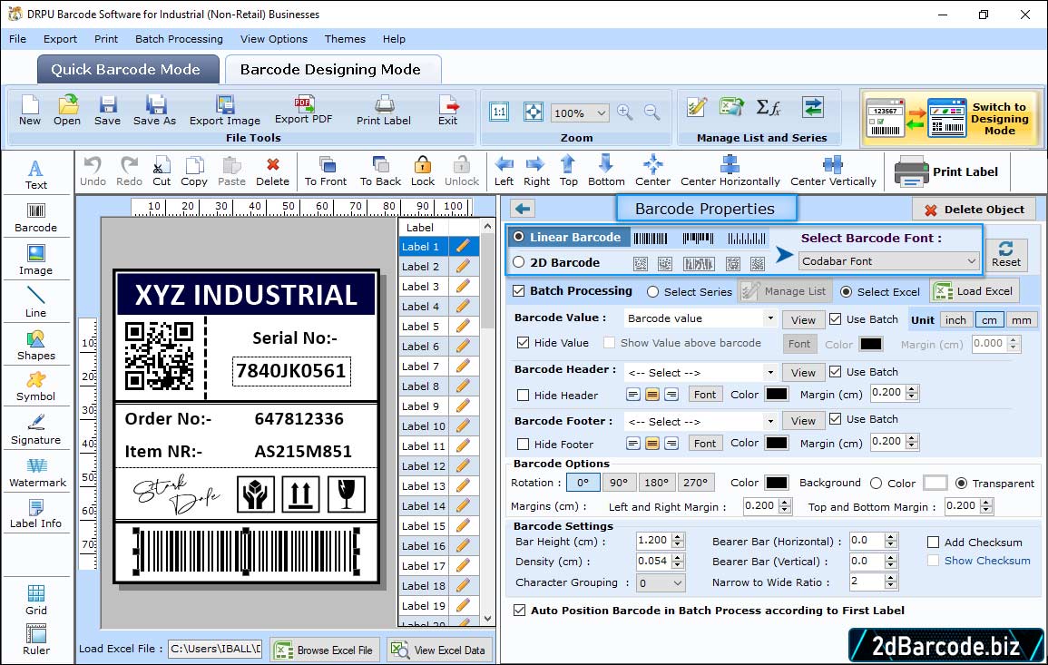 Barcode Properties