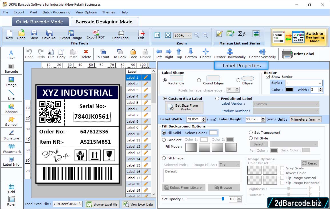 Label Properties