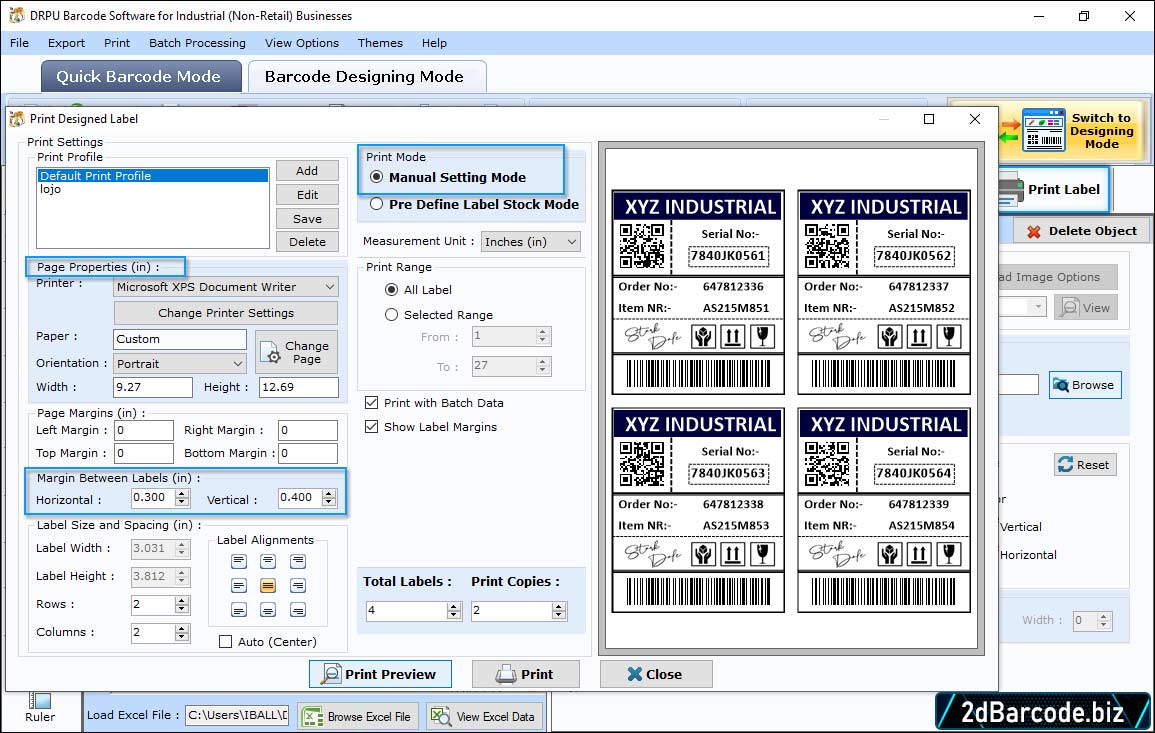 Print Barcode Labels