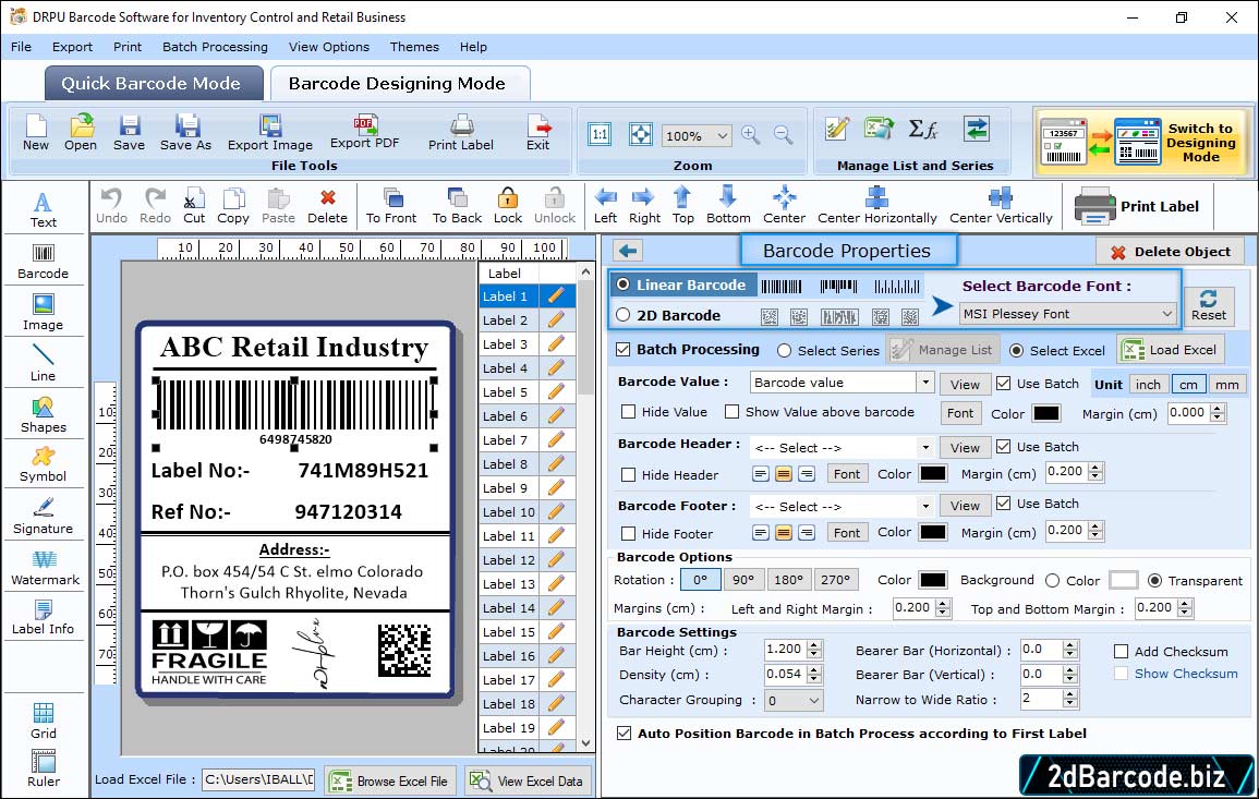 Barcode Properties