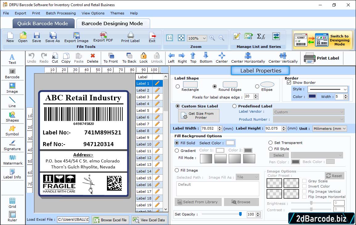 Label Properties