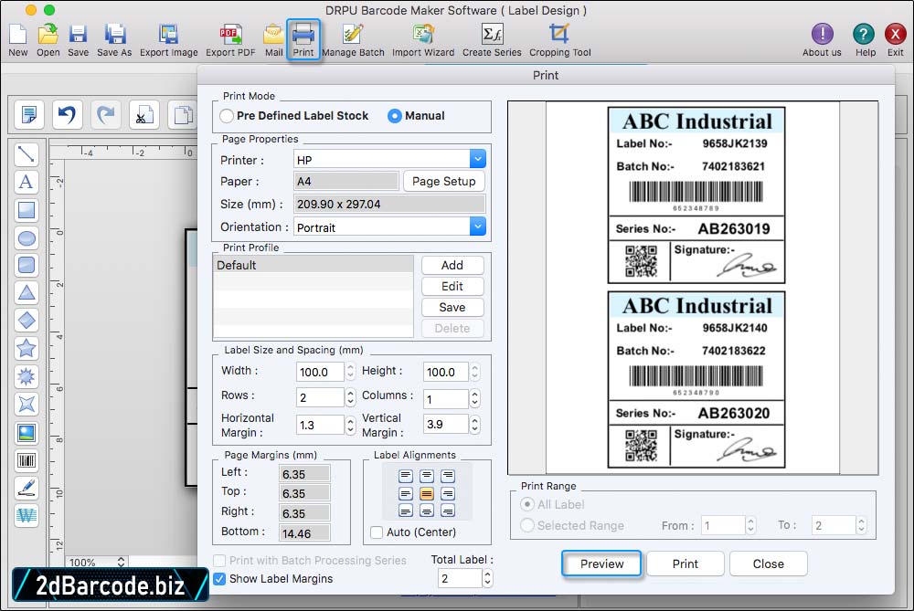 Print Barcode Labels