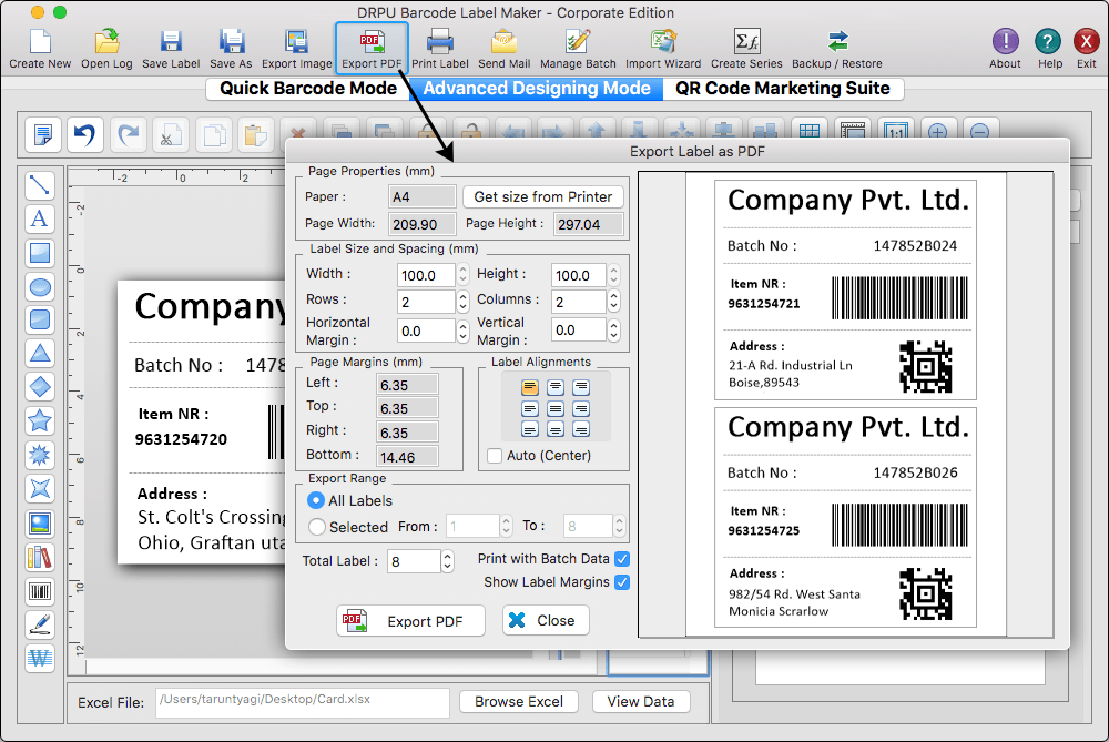 Mac Barcode Maker Software - Corporate Edition