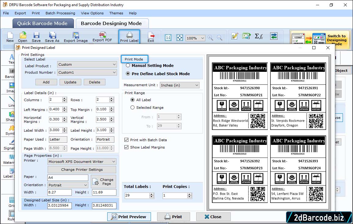 Print Barcode Labels