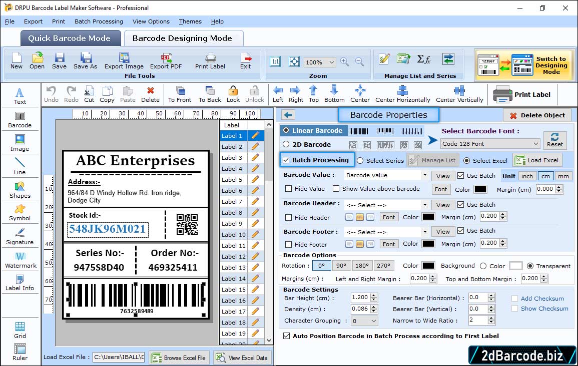 Design Barcode Label