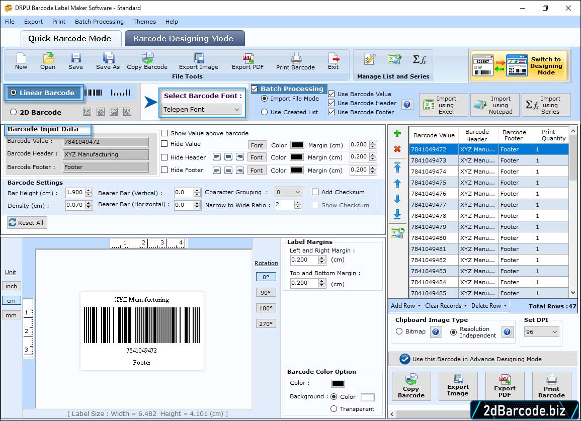 Barcode Maker Software - Standard Edition