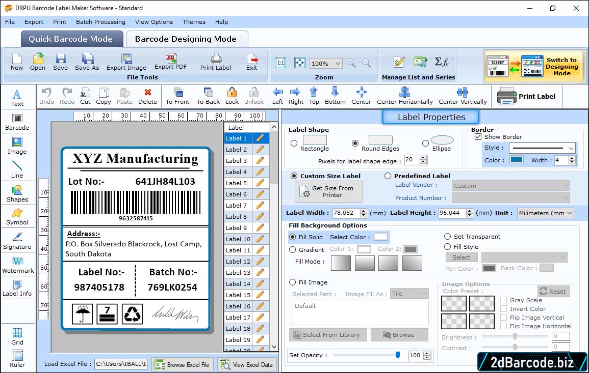 Label Properties